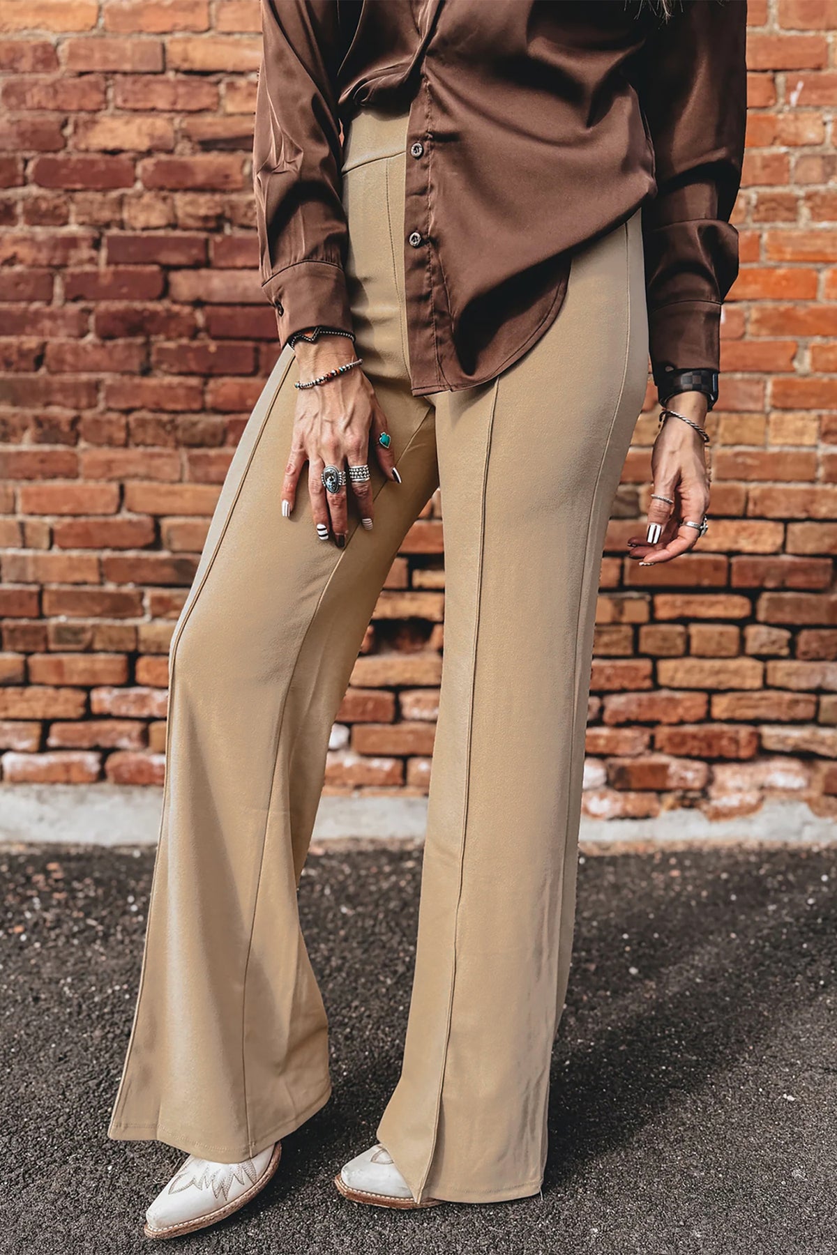 High Waist Full Length Pants