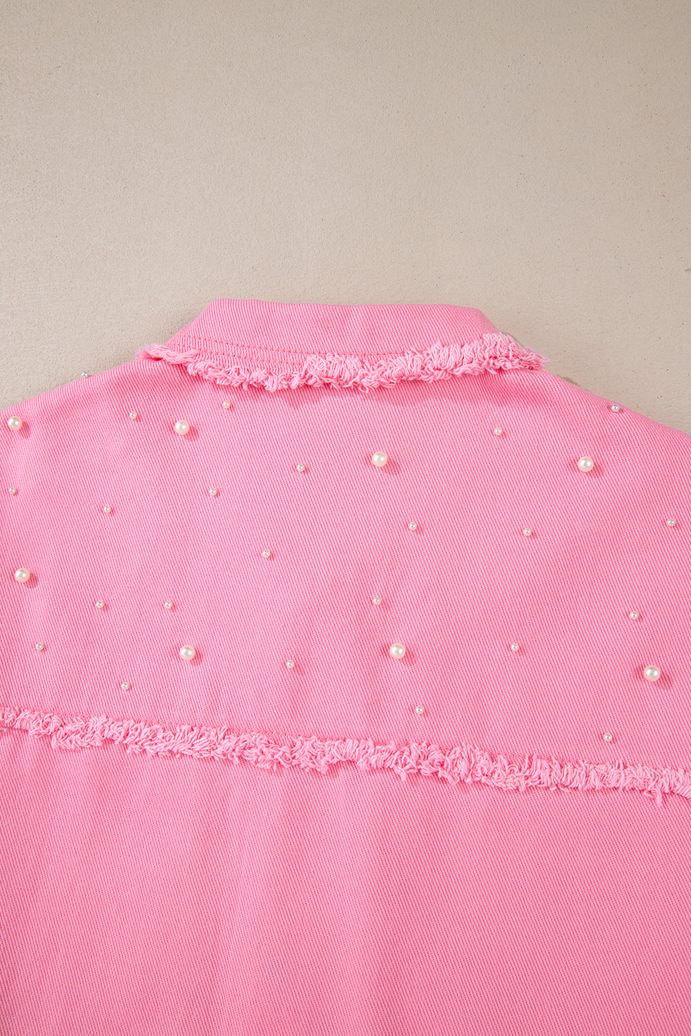 Bonbon Pearl Beaded Denim Jacket