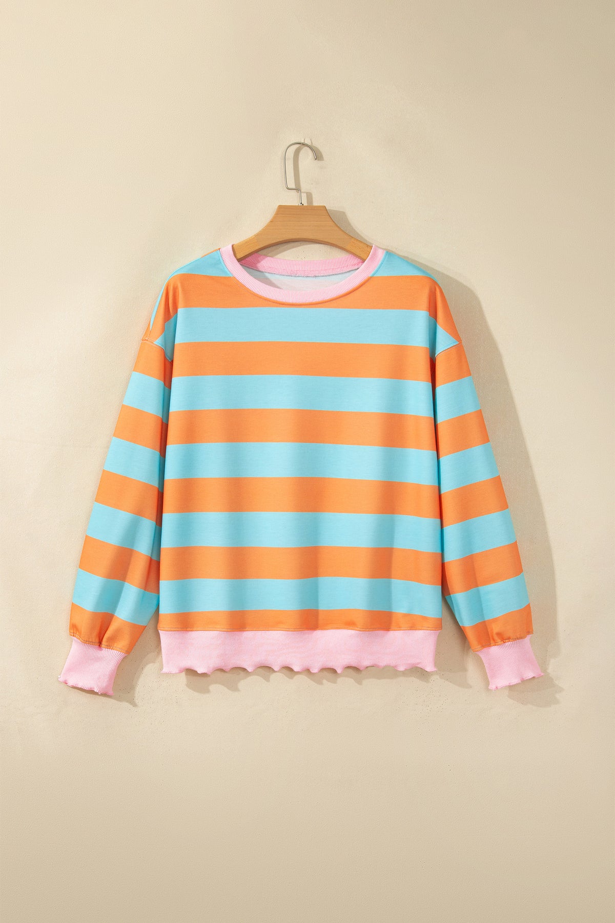 Orange Stripe Long Sleeve Top