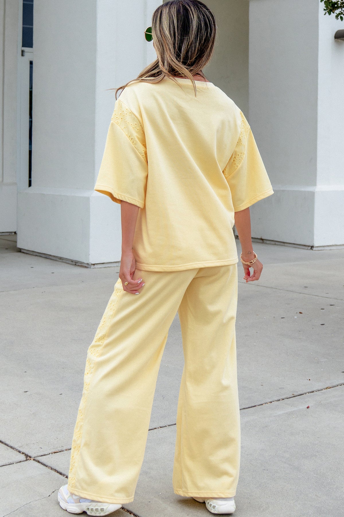 Half Sleeve Top Elastic Waist Pants Set