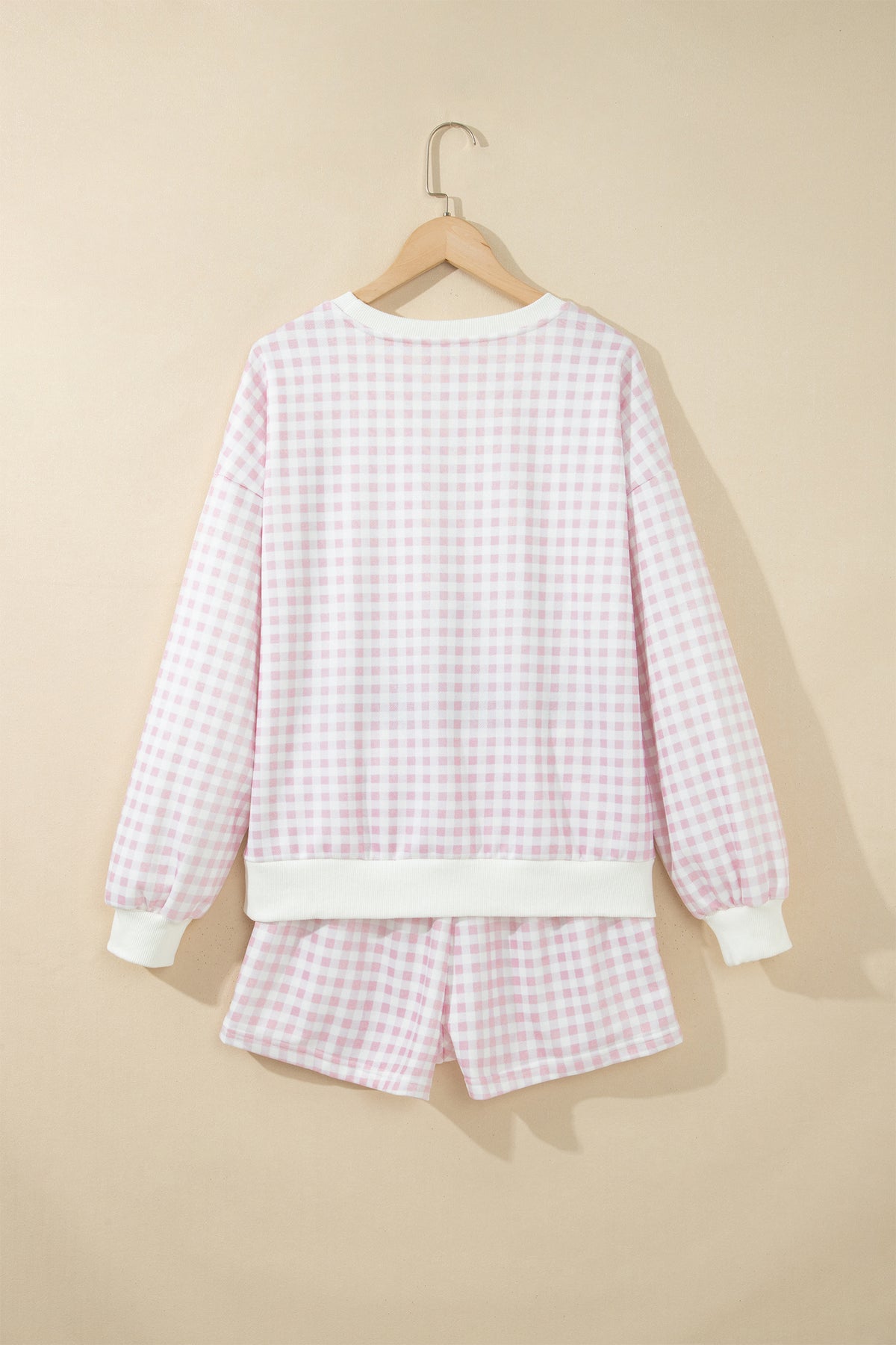 Plaid Baggy Pullover w/Shorts Set