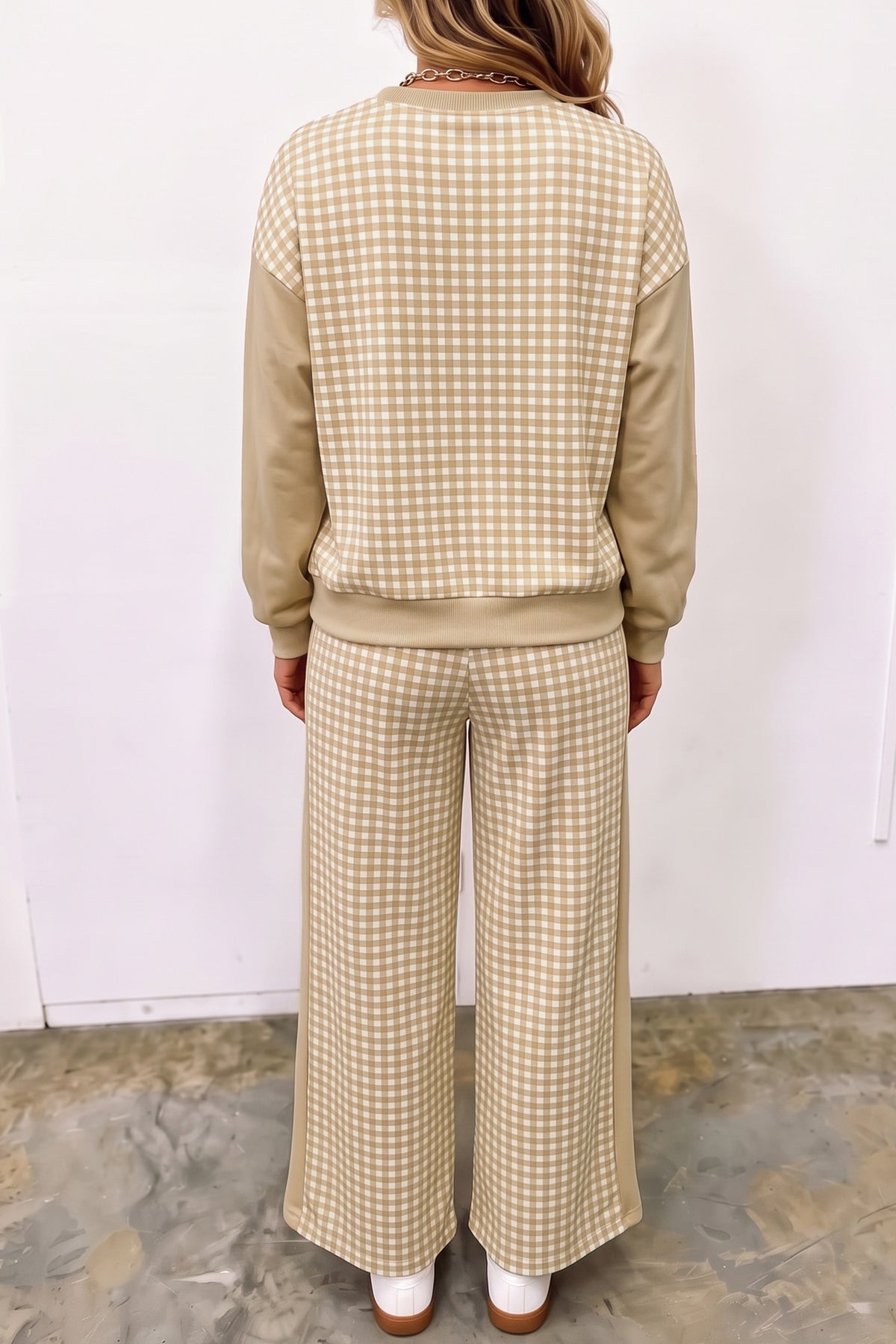 Plaid Long Sleeve Pullover & Pant Set