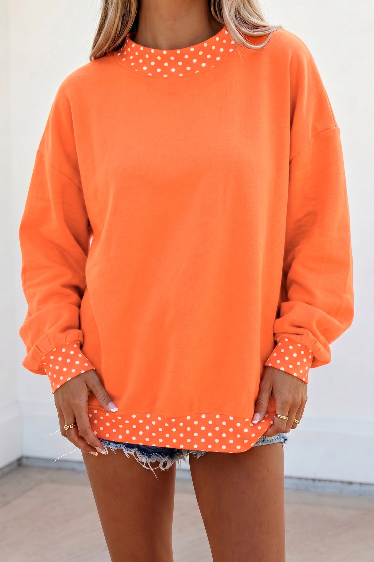 Polka Dot Oversized Sweatshirt