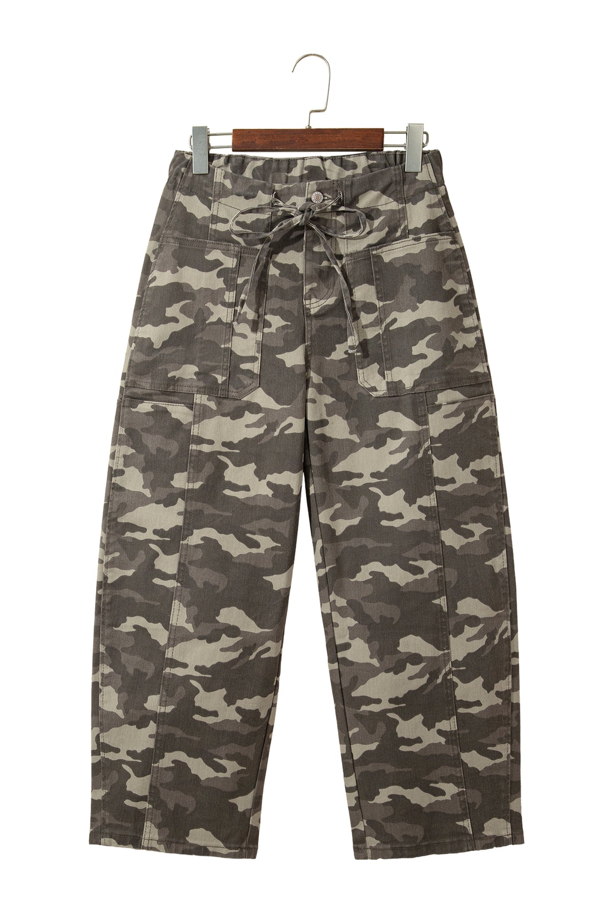 Leopard Pocketed Barrel Jeans