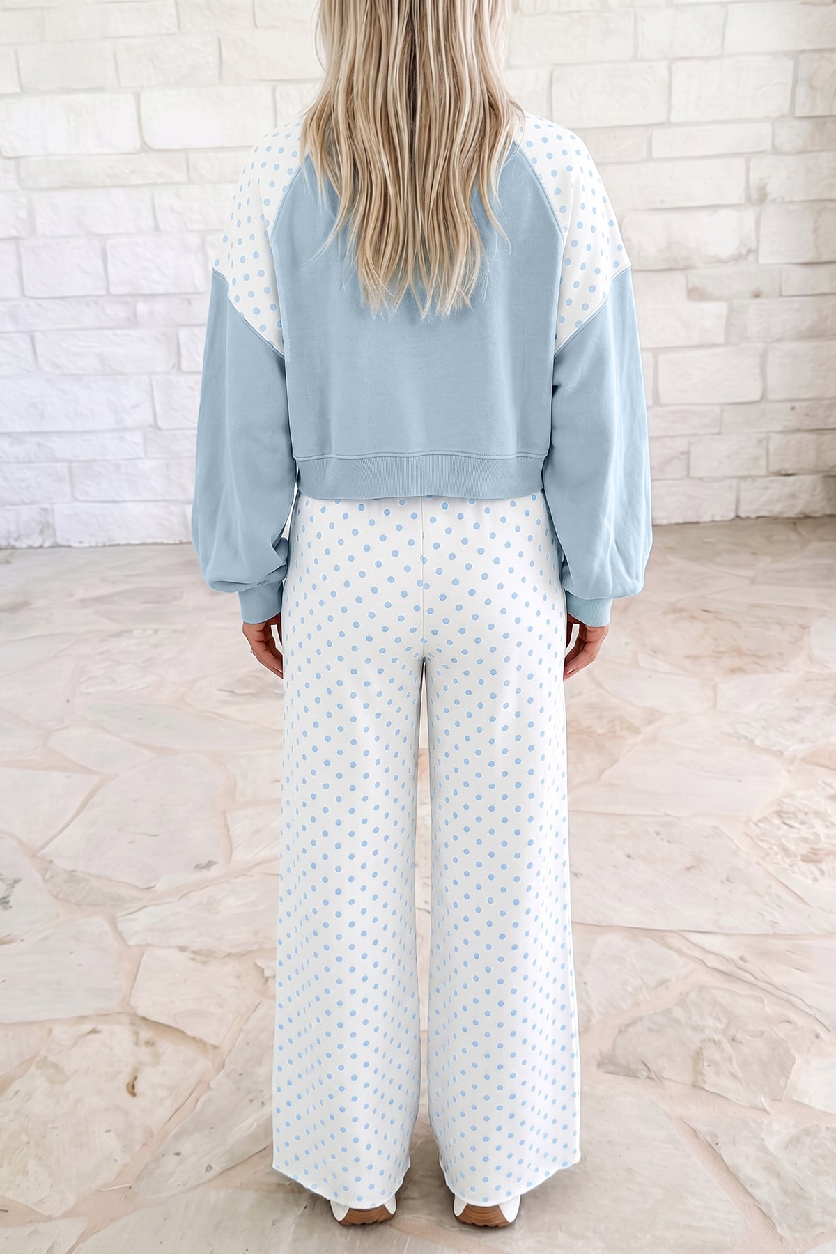 Polka Dot Long Sleeve Pants Set