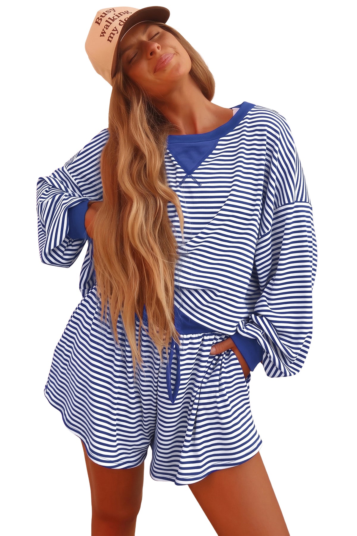 Oversized Long Sleeve Top w/ Shorts Set