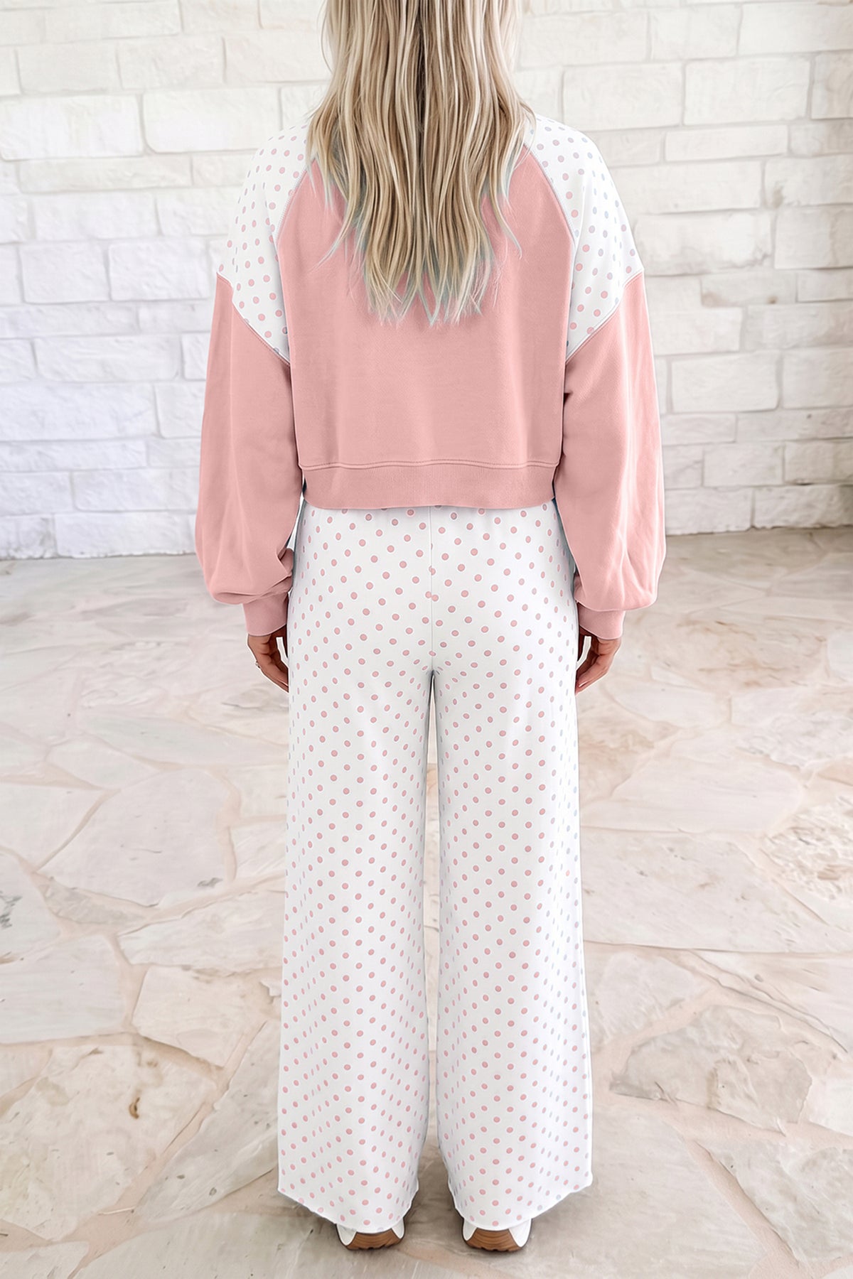 Polka Dot Long Sleeve Pants Set