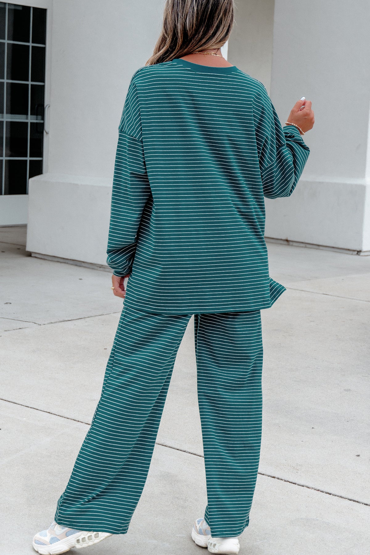 Stripe Long Sleeve Top w/ Pants Set