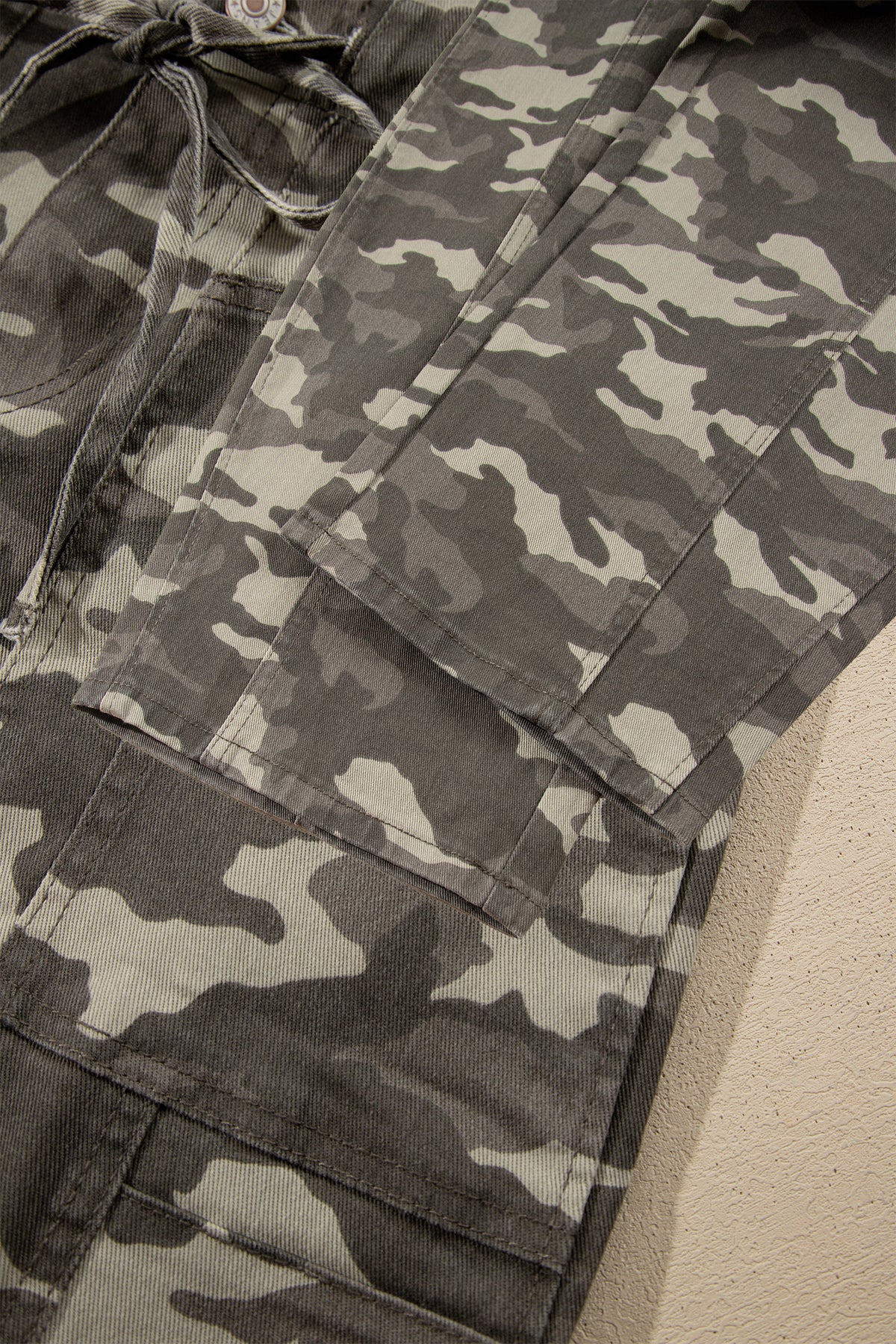 Leopard Pocketed Barrel Jeans