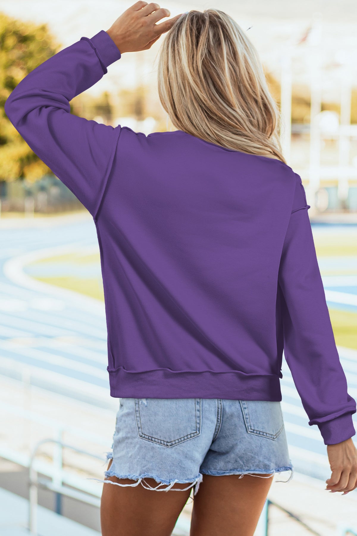 Oversize Reversible Mock Neck Sweatshirt
