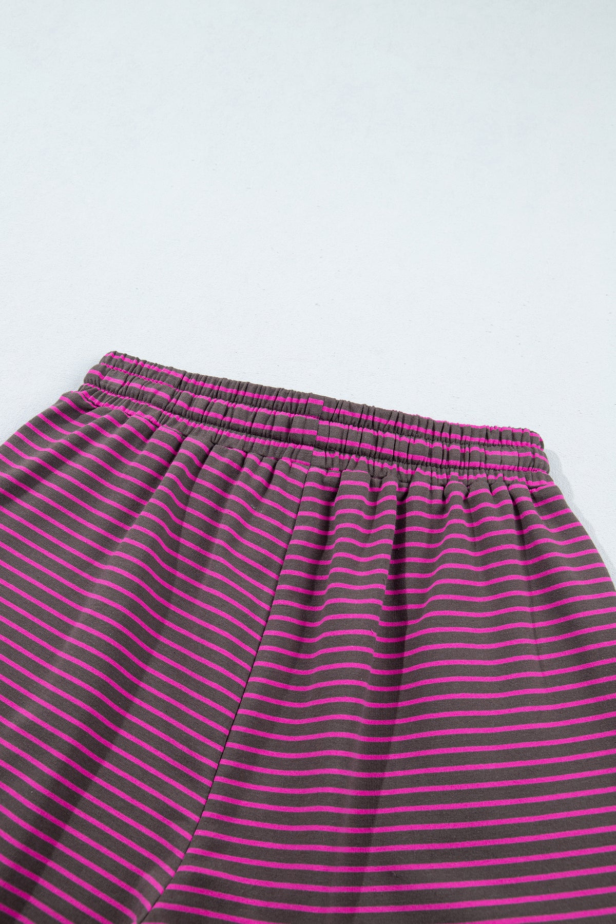 Striped Mock Neck Pullover w/ Shorts Set
