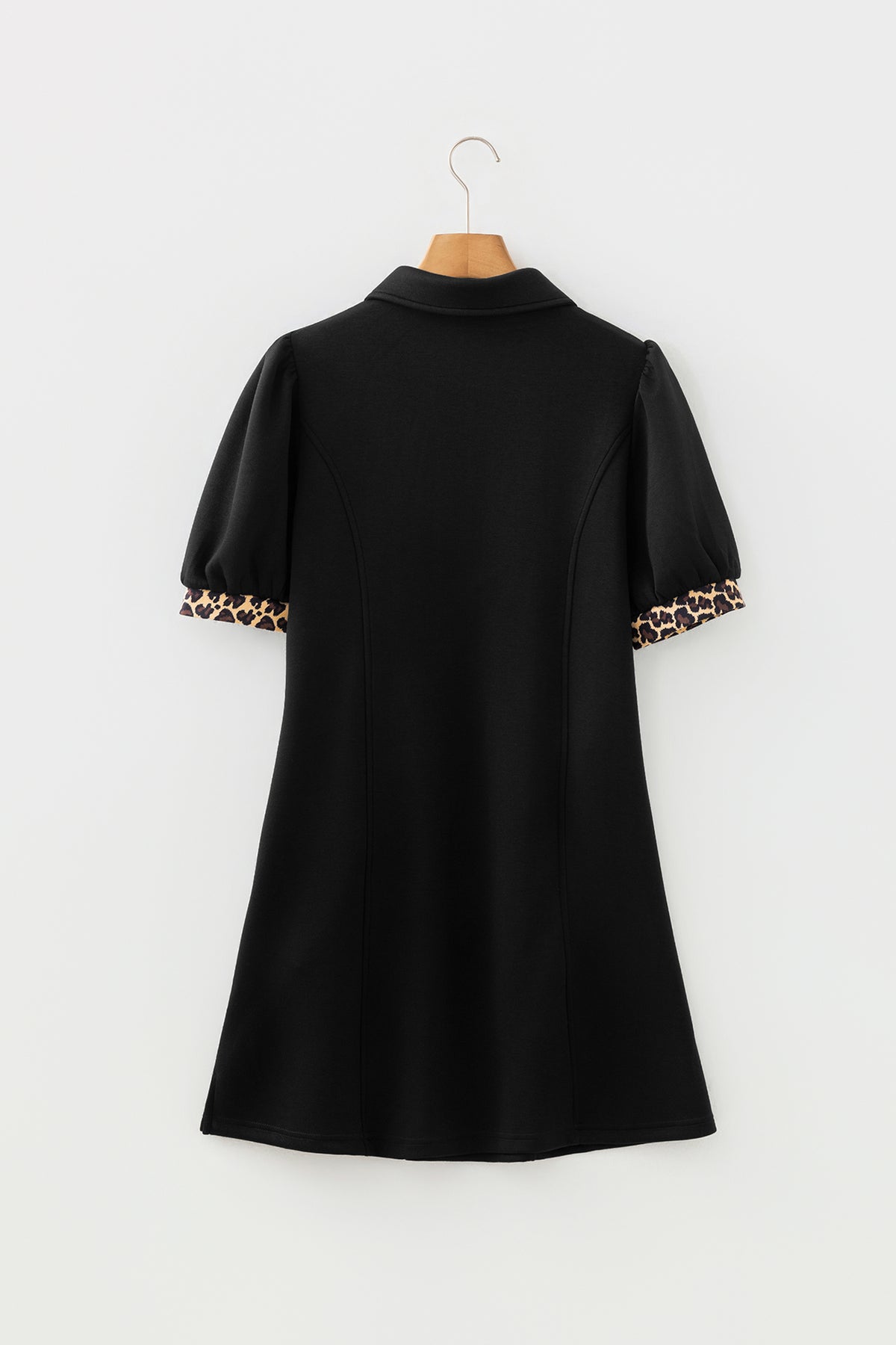 Black Leopard Patchwork Dress