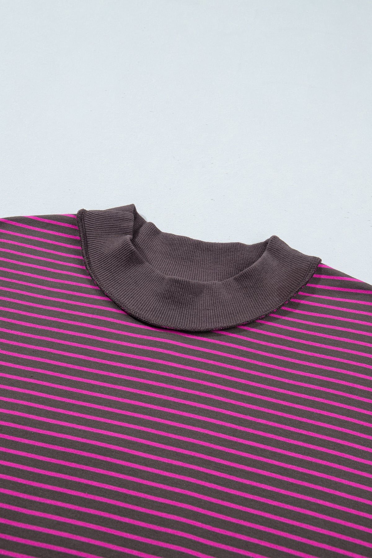 Striped Mock Neck Pullover w/ Shorts Set
