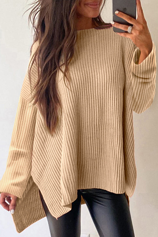 Cable Knit Drop Shoulder Sweater