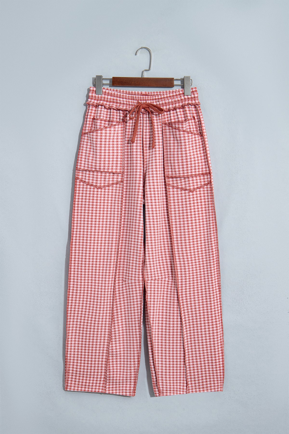 Plaid Drawstring Pants