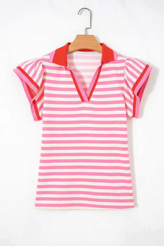 Ruffled Short Sleeve Blouse