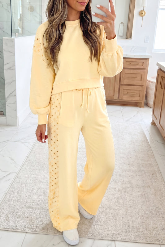 Yellow Cream Pullover w/ Pants Set