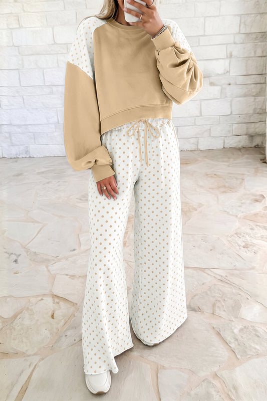 Polka Dot Long Sleeve Pants Set