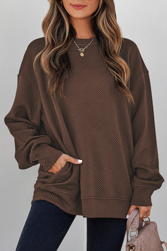 Textured Pullover Sweatshirt