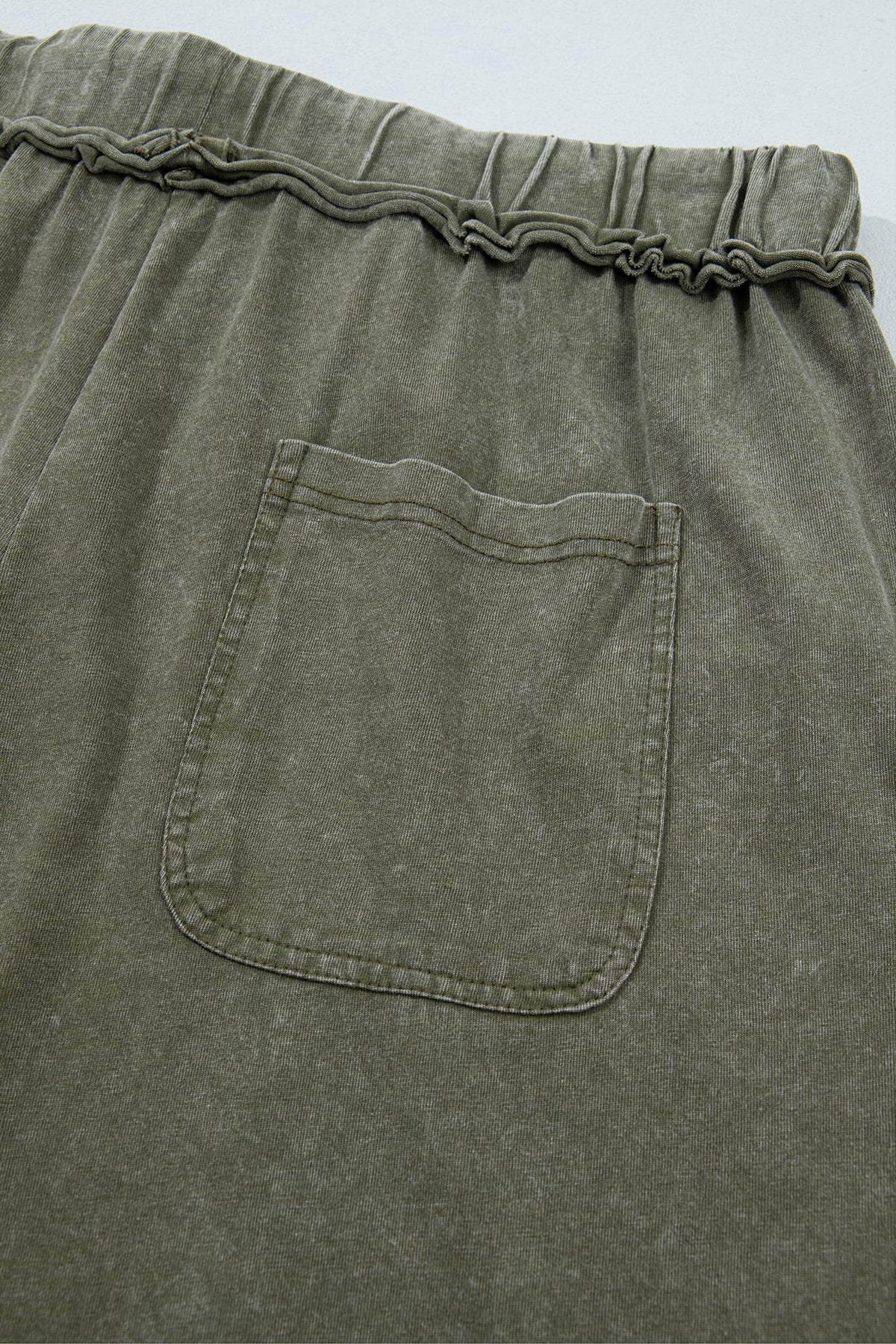 Jungle Green Flare Drawstring Pants