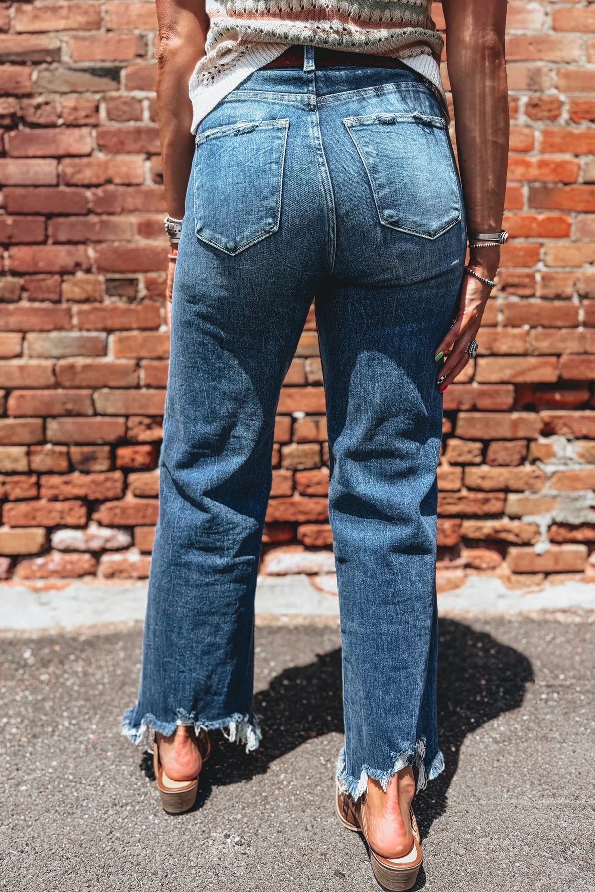 Ashleigh Blue High Waist Frayed Flare Jeans