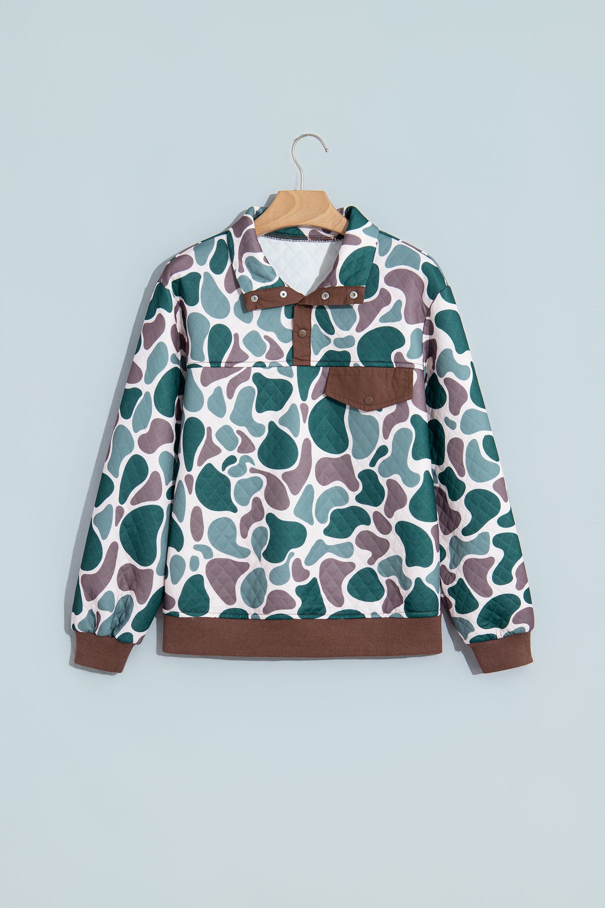 Camouflage Button Pullover