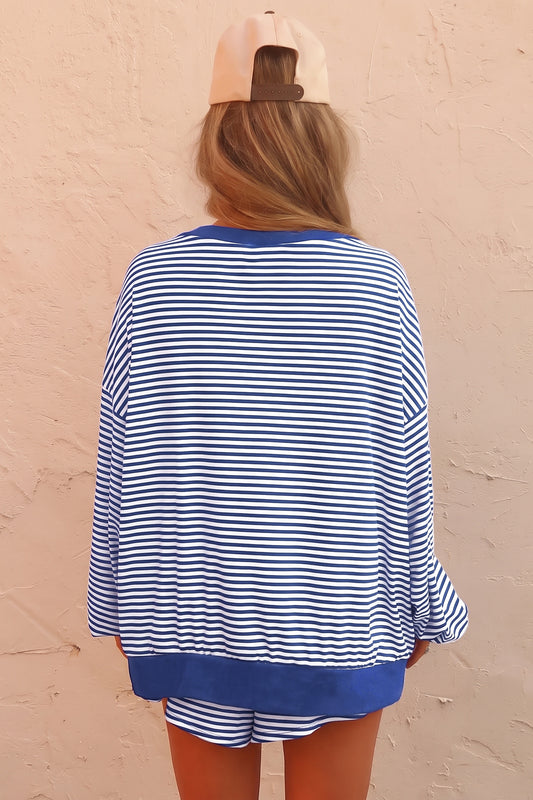 Oversized Long Sleeve Top w/ Shorts Set