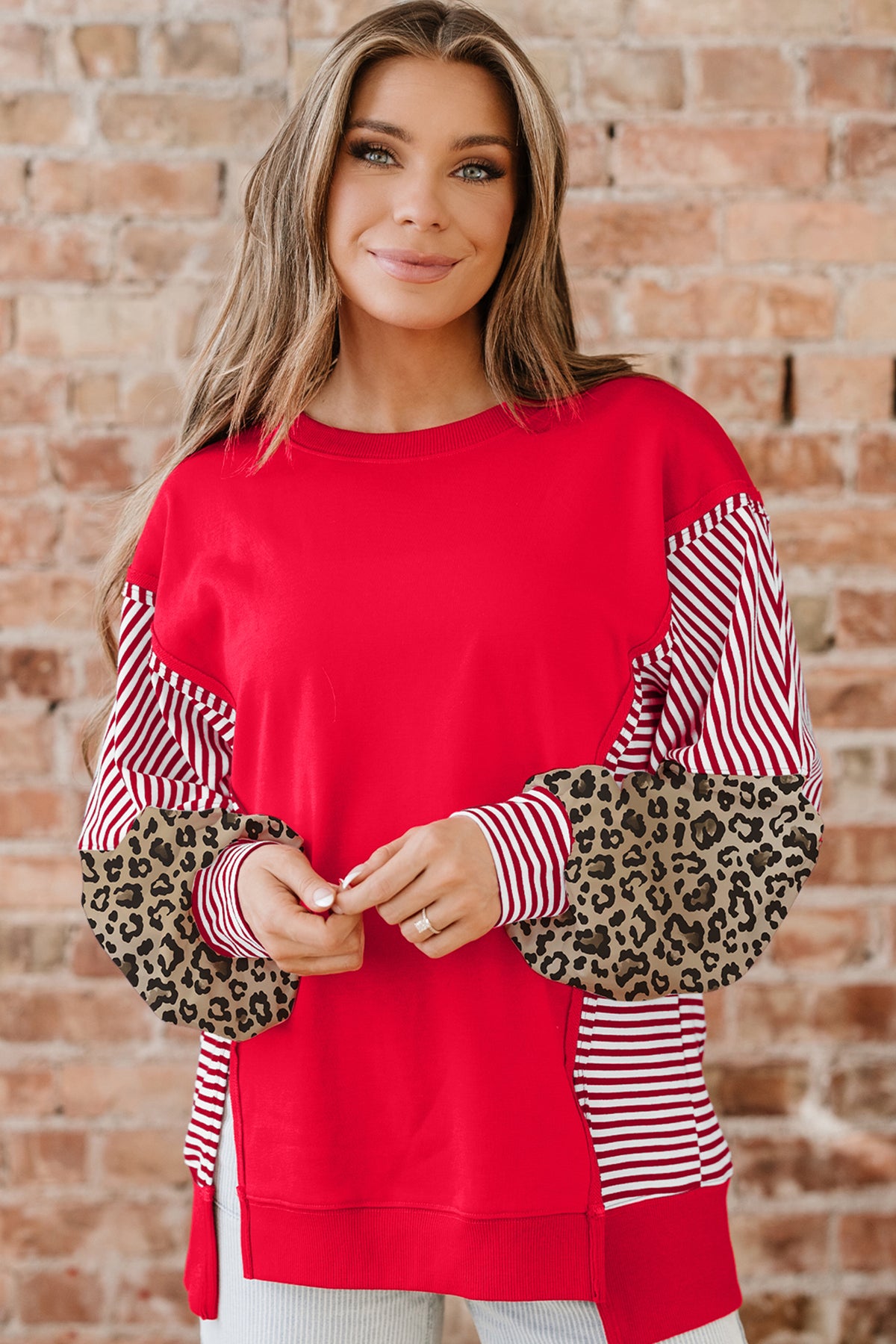 Striped Patchwork Sweatshirt