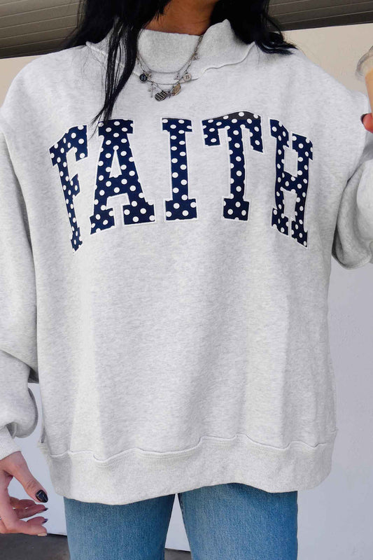 Light Grey High Neck Baggy Sweatshirt
