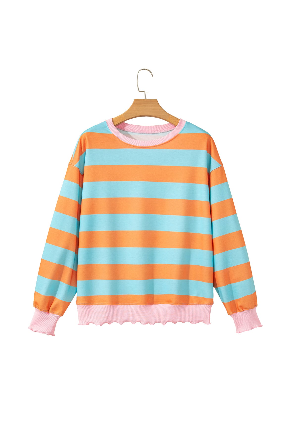 Orange Stripe Long Sleeve Top