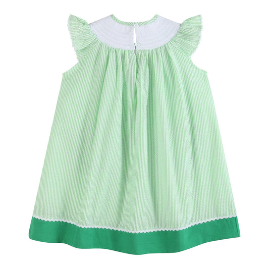 Seersucker Watermelon Smocked Dress