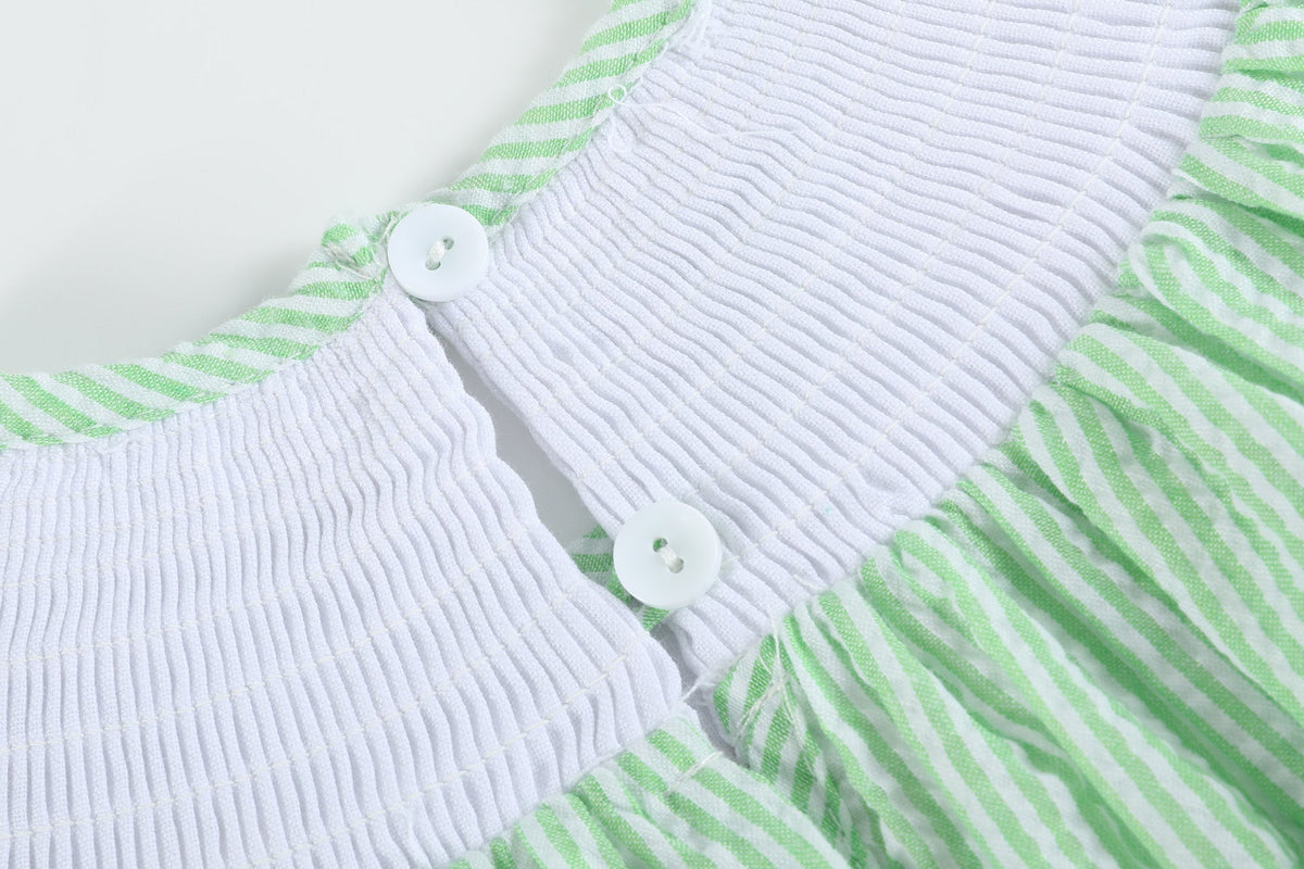 Seersucker Watermelon Smocked Dress