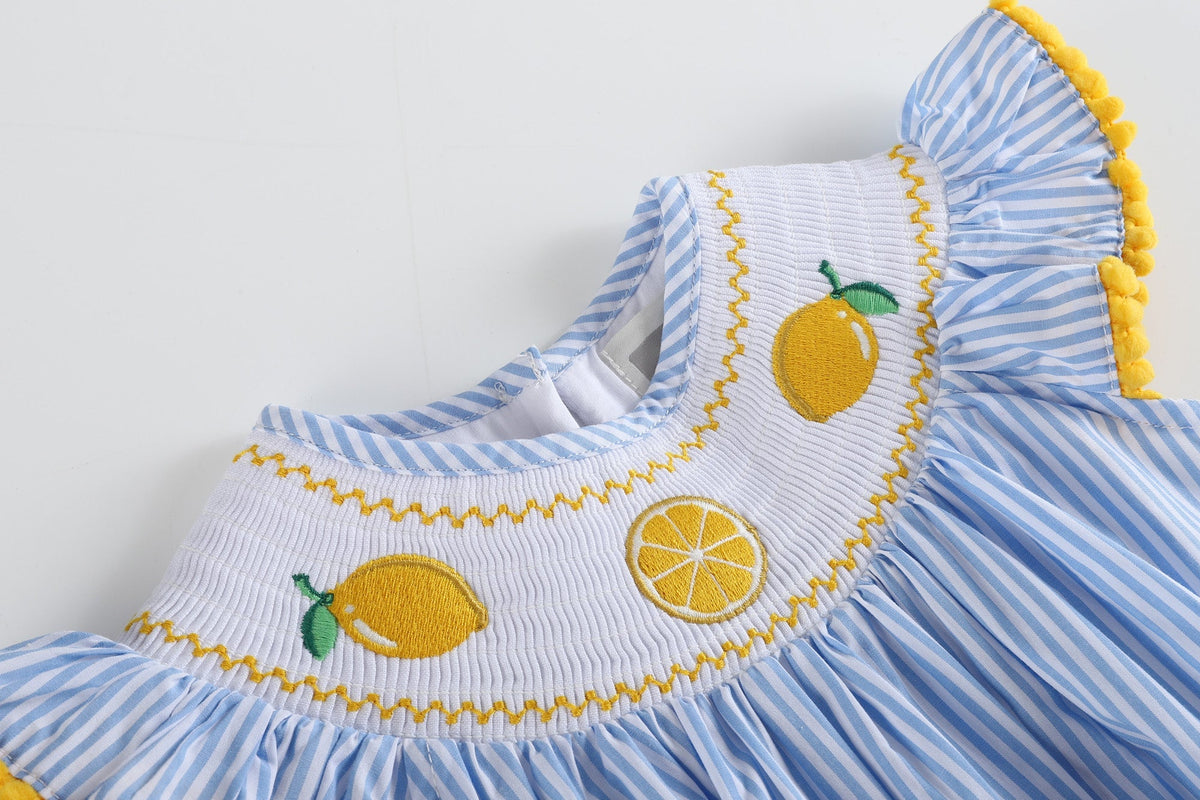 Lemons Smocked Ruffle Romper