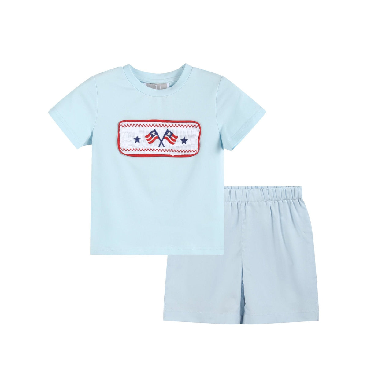 USA Flag Smocked T-Shirt and Shorts Set