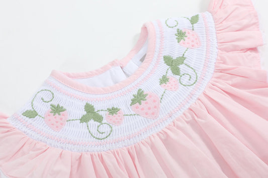 Strawberry Vine Smocked Romper