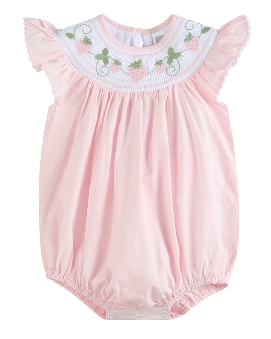 Strawberry Vine Smocked Romper