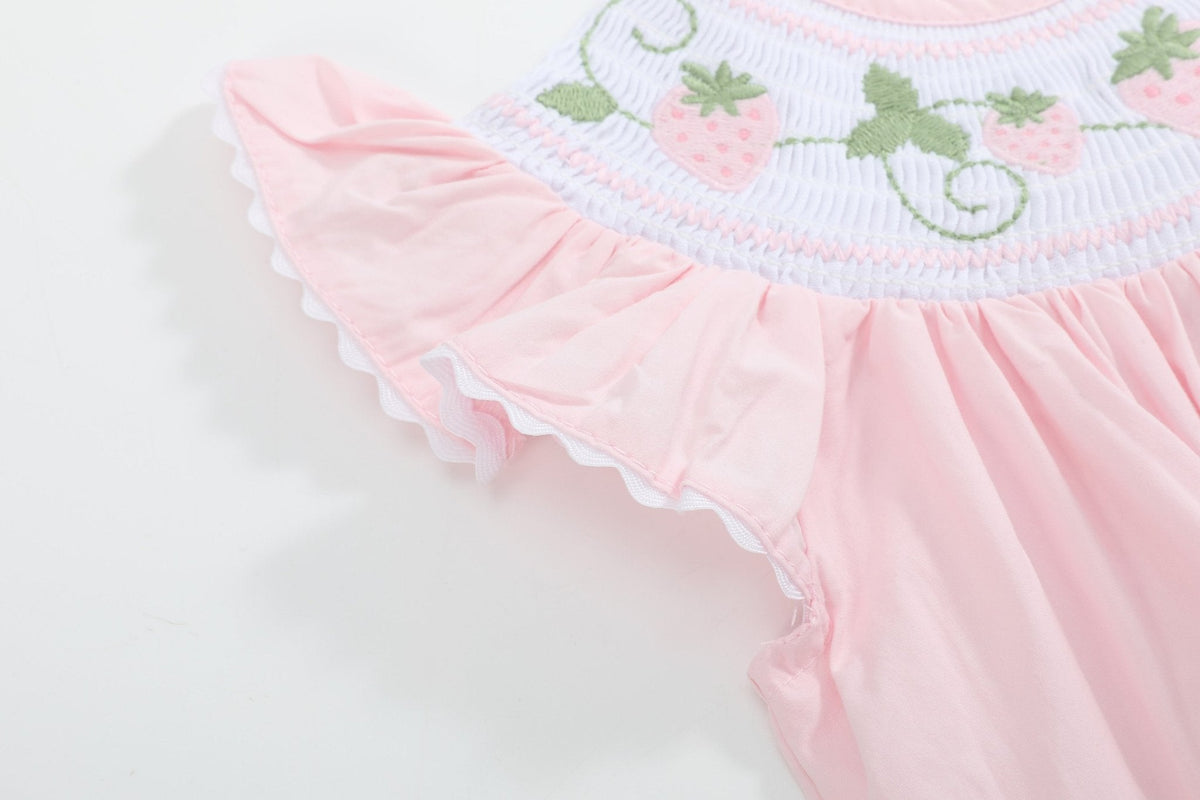 Strawberry Vine Smocked Romper