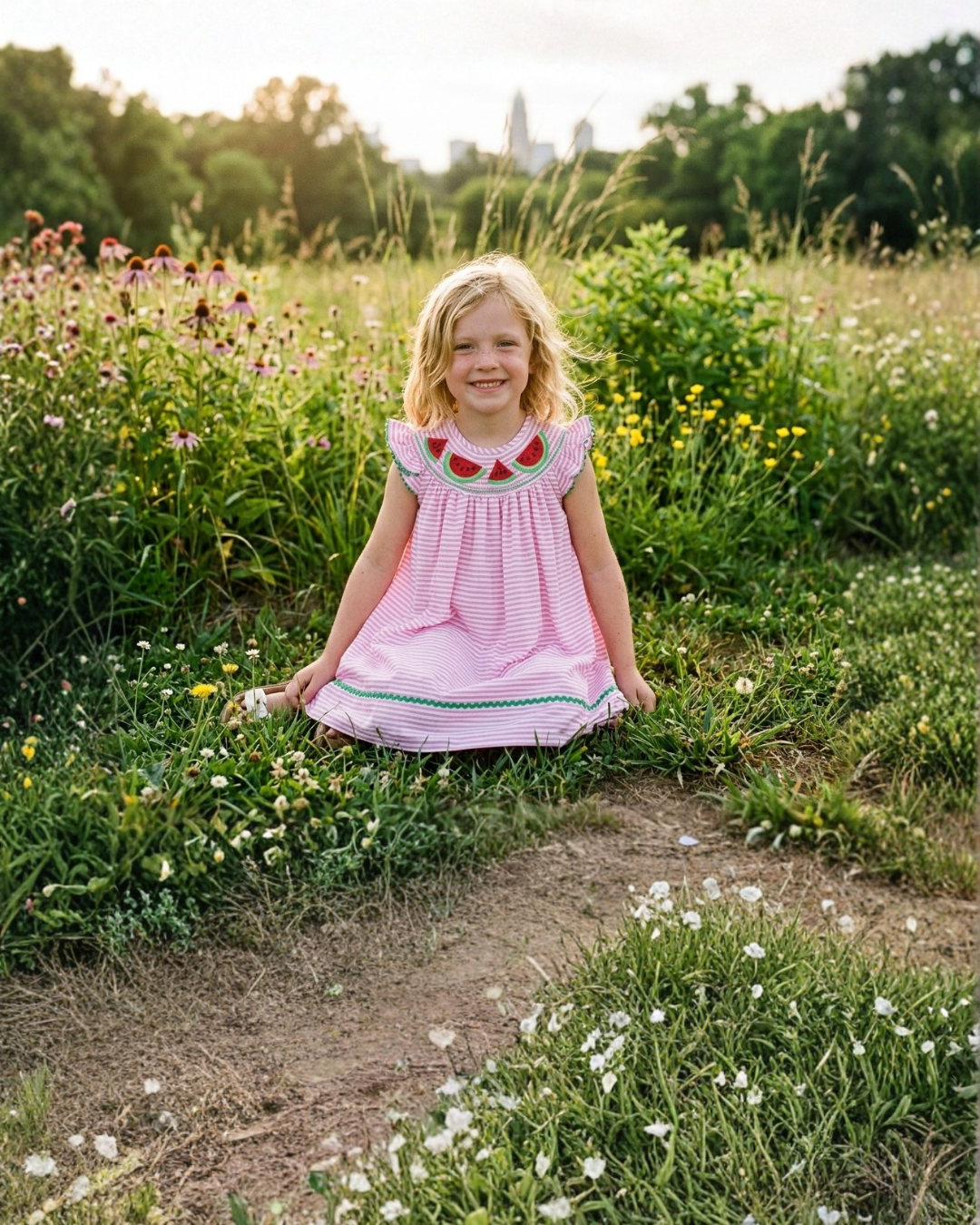 Smocked Watermelon Dress