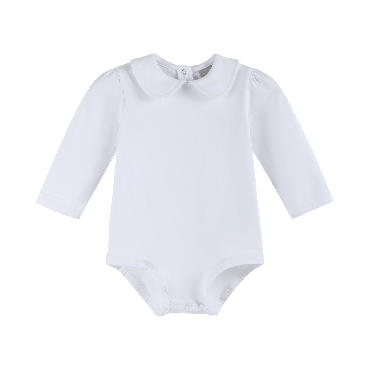 White Collared Unisex Bodysuit