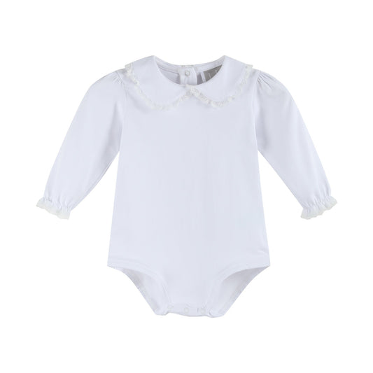 White Lace Collared Bodysuit