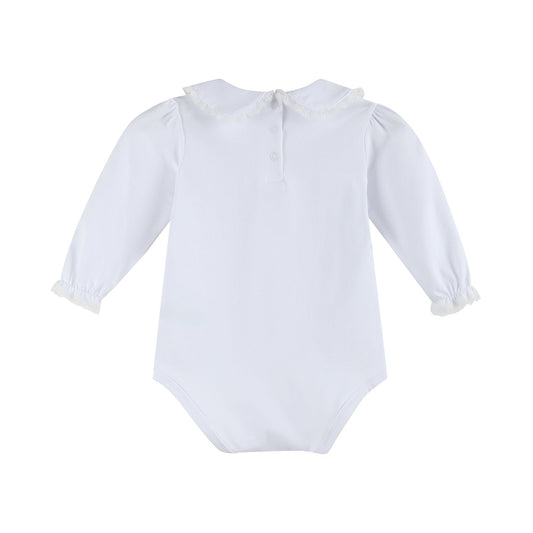 White Lace Collared Bodysuit