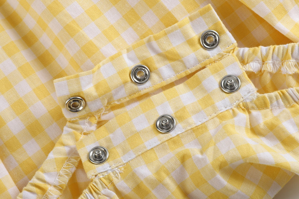 Lemon Smocked Flutter Romper