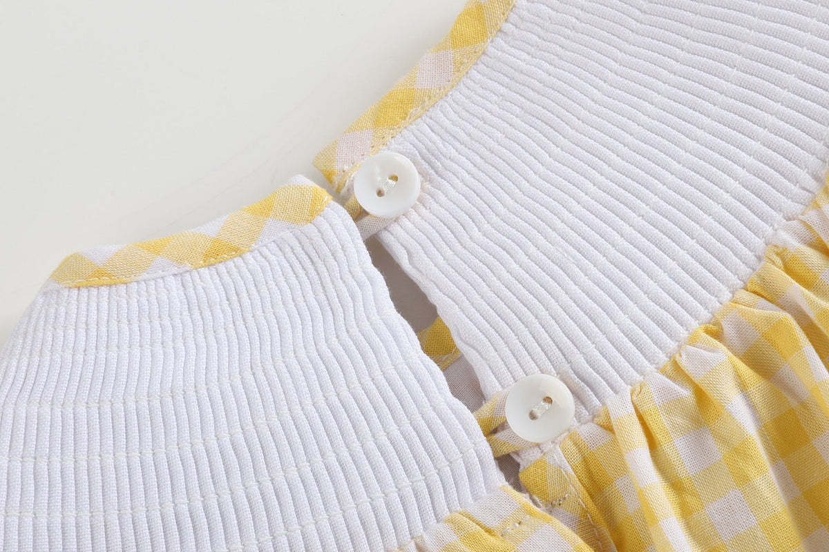 Lemon Smocked Flutter Romper