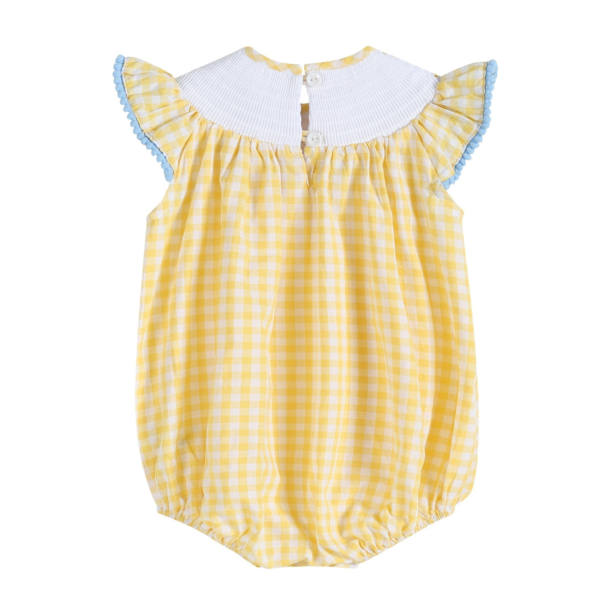 Lemon Smocked Flutter Romper
